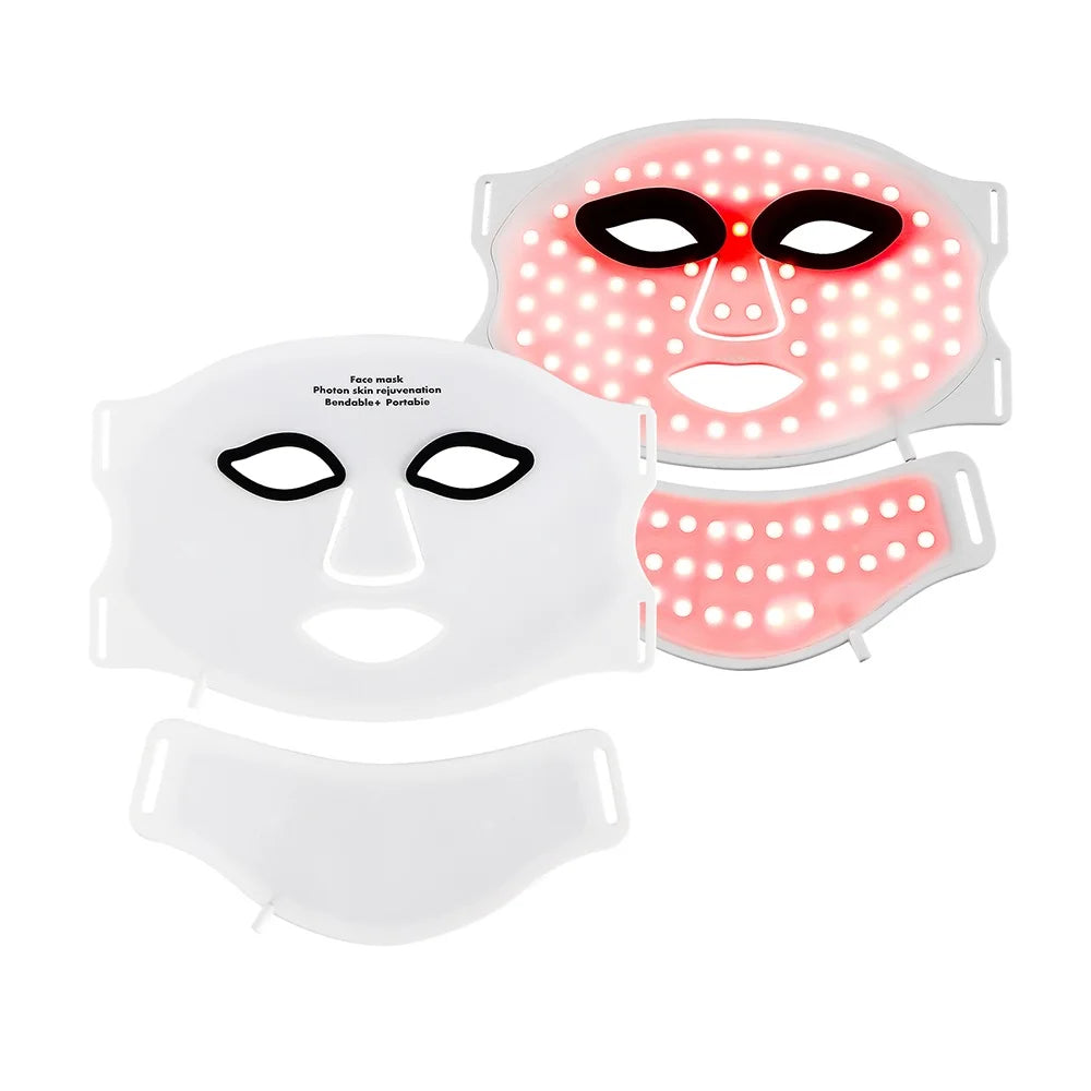 LED Light Therapy Mask – Face & Neck, 7 Colors, Cordless & Rechargeable