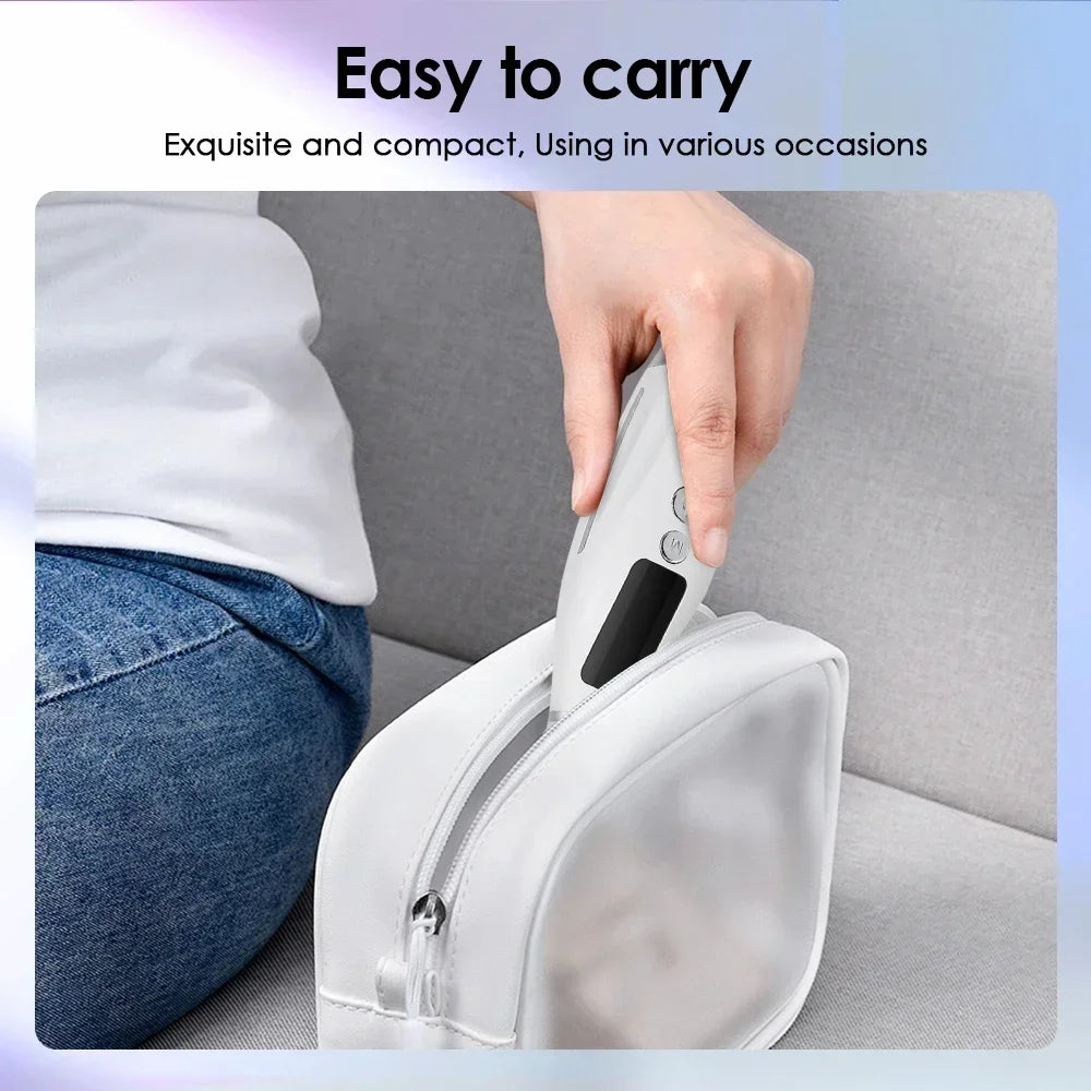 Compact LED massager that fits in a small bag